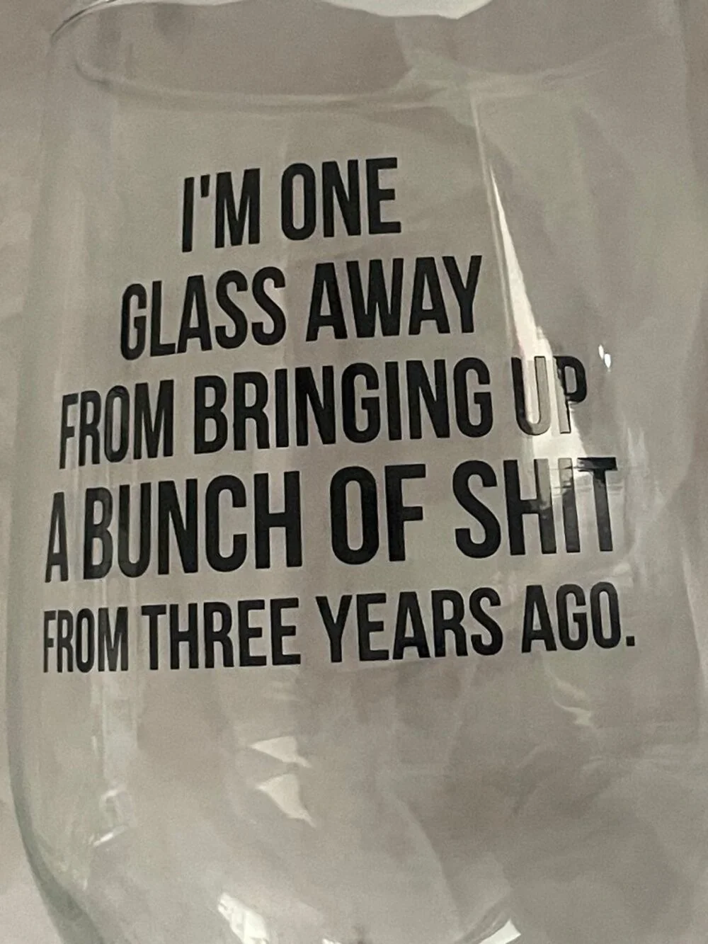 stemless wine glasses, funny.  set of 2